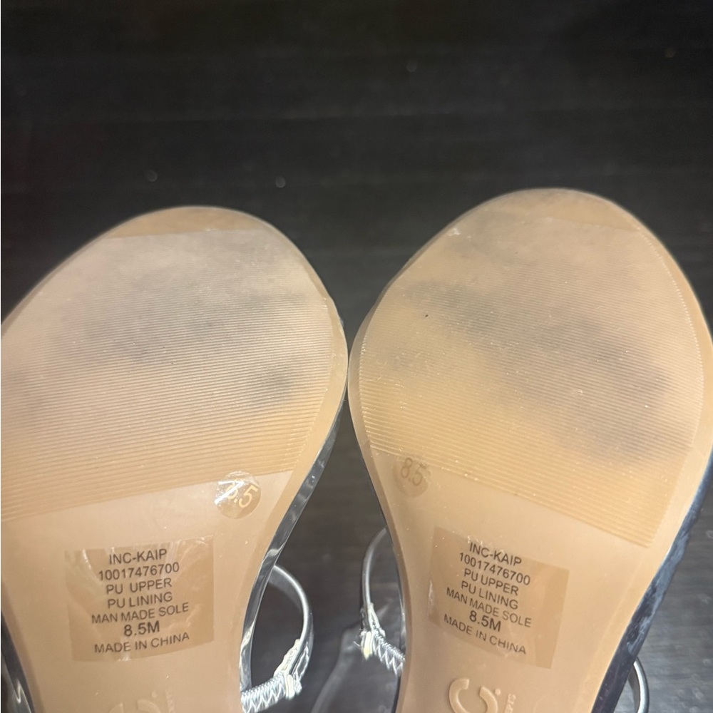 International Concepts Silver Strappy Heels size 8.5 fairycore upscale wedding - Picture 4 of 4